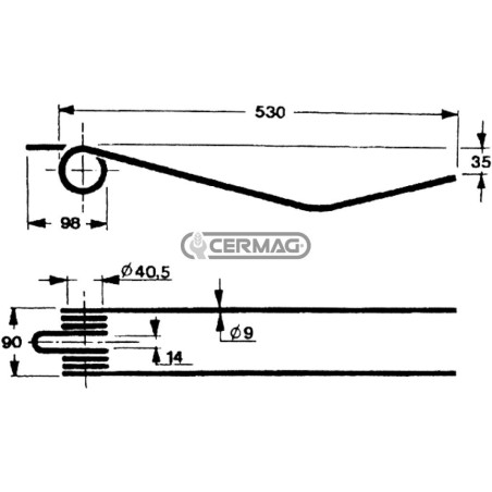 Dente a molla per giroandanatore 56641 | NewgardenAgri.com