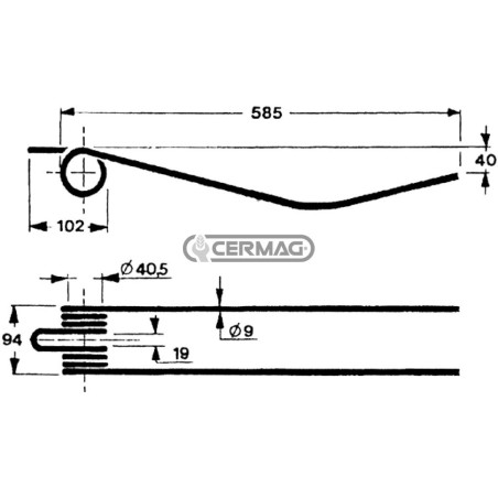 Spring tine for rotary rake 56642 | NewgardenAgri.com
