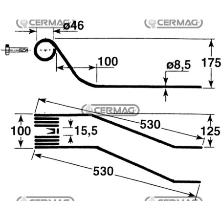 Dente a molla per giroandanatore 56643 | NewgardenAgri.com