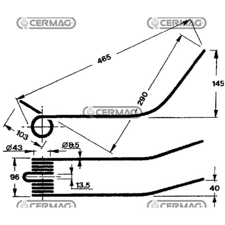 Dente a molla per giroandanatore 56645 | NewgardenAgri.com