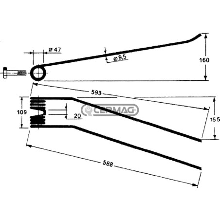 Dente a molla per giroandanatore 56646 | NewgardenAgri.com