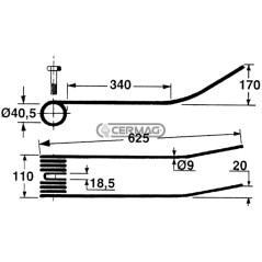 Dente a molla per giroandanatore 56651 | NewgardenAgri.com