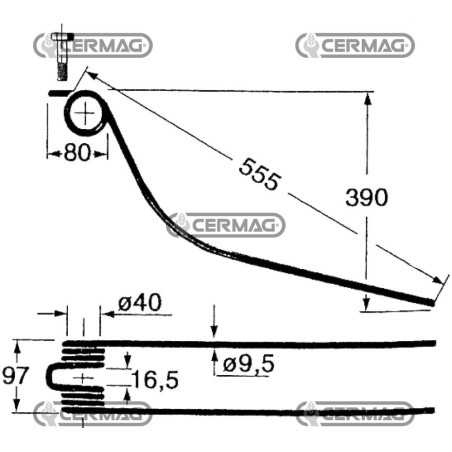 Dente a molla per giroandanatore 56919 | NewgardenAgri.com