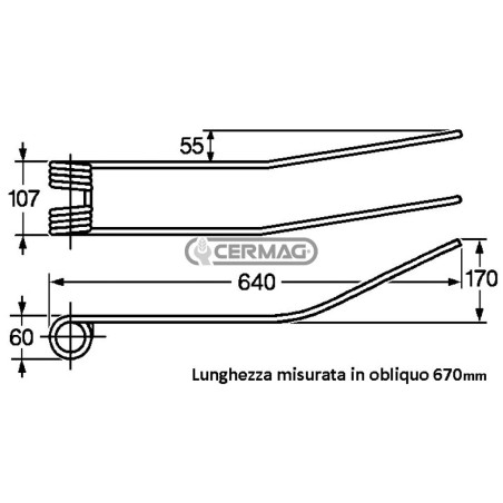 Dente a molla per giroandanatore 56921 | NewgardenAgri.com