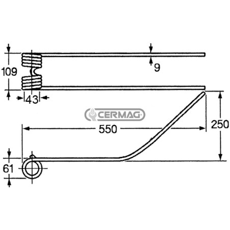 Spring tine for rotary rake 57324 | NewgardenAgri.com