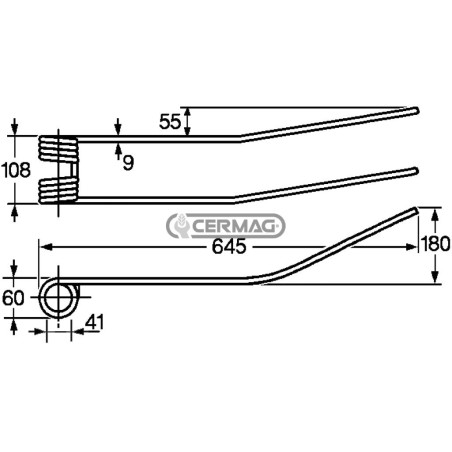 Dente a molla per giroandanatore 57325 | NewgardenAgri.com