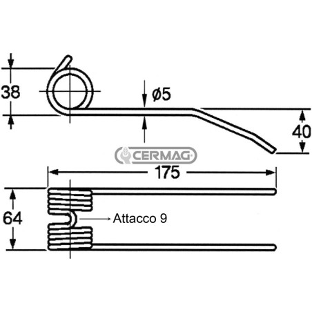 Dente a molla per giroandanatore 57427 | NewgardenAgri.com