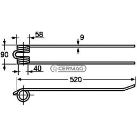 Dente a molla per giroandanatore 57446 | NewgardenAgri.com