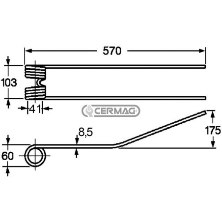 Dente a molla per giroandanatore 57476 | NewgardenAgri.com