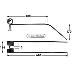 Spring tine for rotary rake 57620 | NewgardenAgri.com