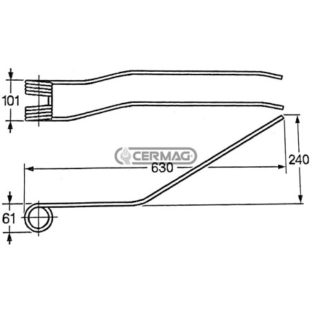 Dente a molla per giroandanatore 57726 | NewgardenAgri.com