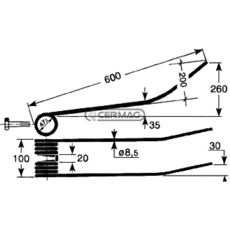 Dente a molla per giroandanatore 57734 | NewgardenAgri.com
