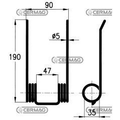 Feder für Erntemaschine 55572 | NewgardenAgri.com