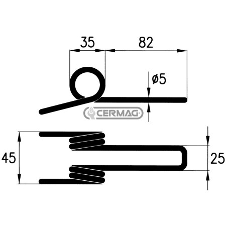Feder für Erntemaschine 55599 | NewgardenAgri.com