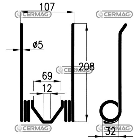 Resorte para la empacadora cosechadora 55600 | NewgardenAgri.com