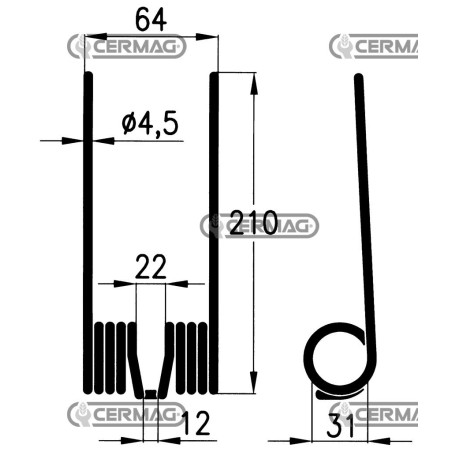 Muelle para empacadora cosechadora 55602 | NewgardenAgri.com