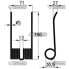 Feder für Erntemaschine 55866 | NewgardenAgri.com