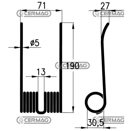 Molla per pressa raccoglitrice 55866 | NewgardenAgri.com