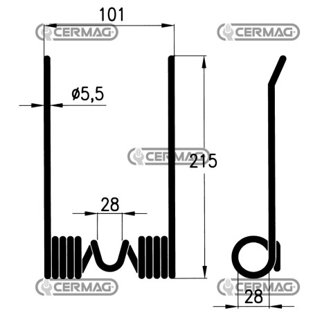 Muelle para prensa de cosechadora 55871 | NewgardenAgri.com