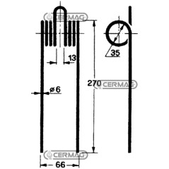 Muelle para rastrillo de correa/cadena 56661 | NewgardenAgri.com