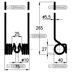 Muelle para rastrillo de peine 55550 | NewgardenAgri.com