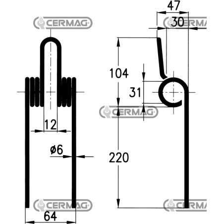 Molla per ranghinatore a pettine 55554 | NewgardenAgri.com