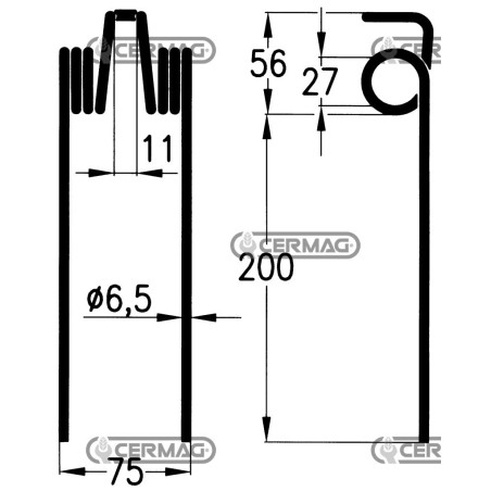 Muelle para rastrillo de peine 55558 | NewgardenAgri.com