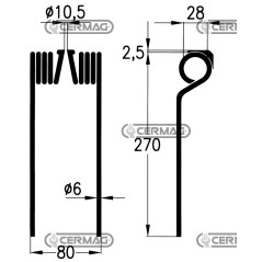 Muelle para rastrillo de peine 55559 | NewgardenAgri.com
