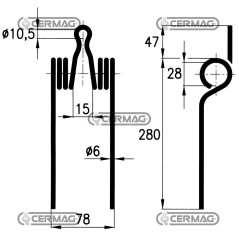 Muelle para rastrillo de peine 55560 | NewgardenAgri.com