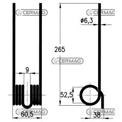 Muelle para rastrillo de peine 56434 | NewgardenAgri.com