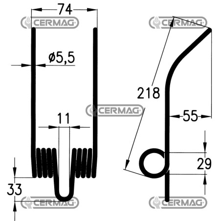 Muelle para cosechadora de pacas redondas 56456 | NewgardenAgri.com