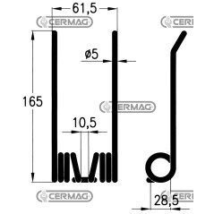 Muelle para cosechadora de pacas redondas 56457 | NewgardenAgri.com