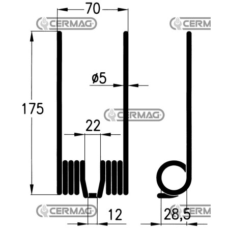 Muelle para cosechadora de pacas redondas 56459 | NewgardenAgri.com