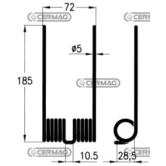 Muelle para cosechadora de pacas redondas 56461 | NewgardenAgri.com
