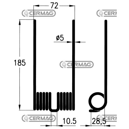 Muelle para cosechadora de pacas redondas 56461 | NewgardenAgri.com