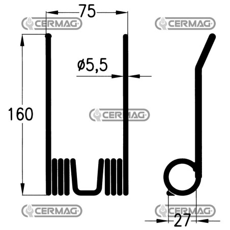 Muelle para cosechadora de pacas redondas 56462 | NewgardenAgri.com