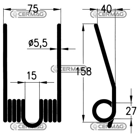 Muelle para cosechadora de pacas redondas 56463 | NewgardenAgri.com
