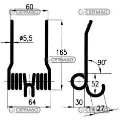 Muelle para cosechadora de pacas redondas 56469 | NewgardenAgri.com