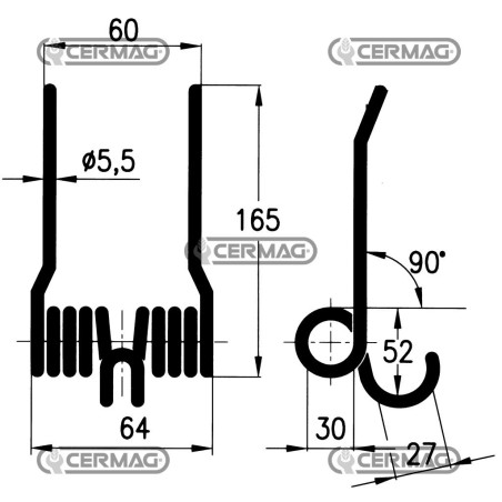 Spring for round baler harvester 56469 | NewgardenAgri.com