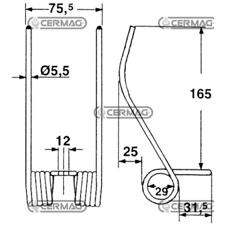 Spring for round baler harvester 56677 | NewgardenAgri.com