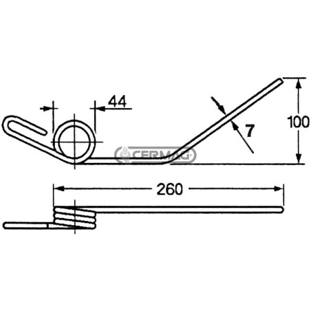 Muelle para cosechadora de pacas redondas, lado derecho 56680 | NewgardenAgri.com
