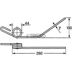Spring for round baler harvester Left Side 56681 | NewgardenAgri.com