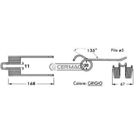 Muelle para cosechadora de pacas redondas 57424 | NewgardenAgri.com