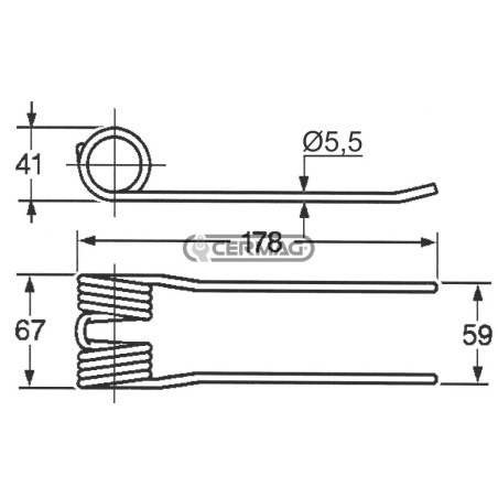 Muelle para cosechadora de pacas redondas 57474 | NewgardenAgri.com