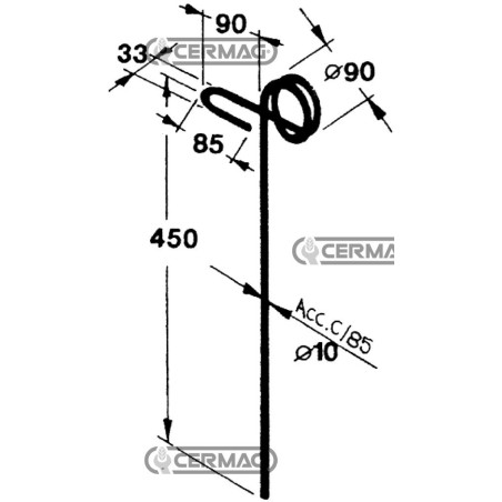 Dente per seminatrice tipo lungo 56686 | NewgardenAgri.com