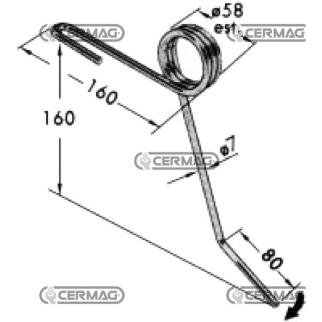 Dente posteriore per seminatrice 57434 | NewgardenAgri.com