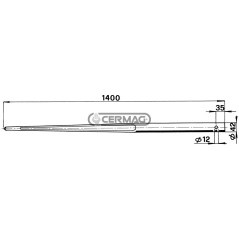 Broca cilíndrica perforada, Ø 42 x 1400 mm 55843