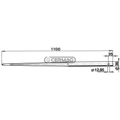 Broca cilíndrica perforada Ø 36 x 1100 mm 56773