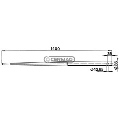 Broca cilíndrica perforada Ø 36 x 1400 mm 56774