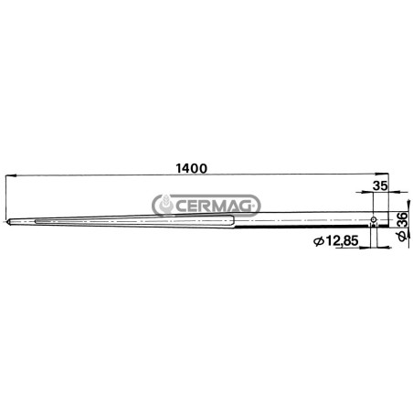 Broca cilíndrica perforada Ø 36 x 1400 mm 56774